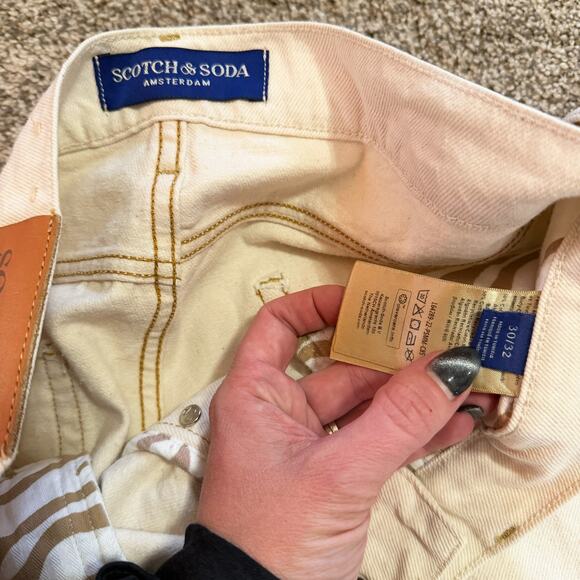 SCOTCH & SODA Mens The Standard Cream Jeans Size 30/32 - Picture 6 of 9
